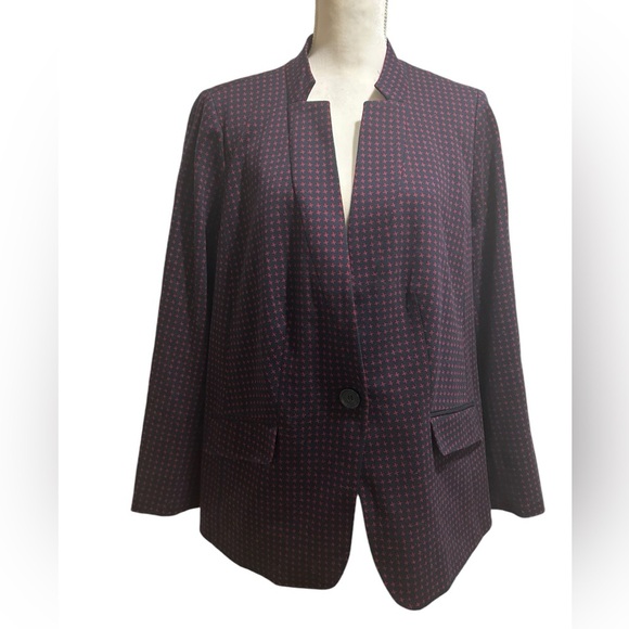 Talbots Jackets & Blazers - Talbots Aberdeen navy blue and red business blazer |Talbots suit jacket Size 14W
